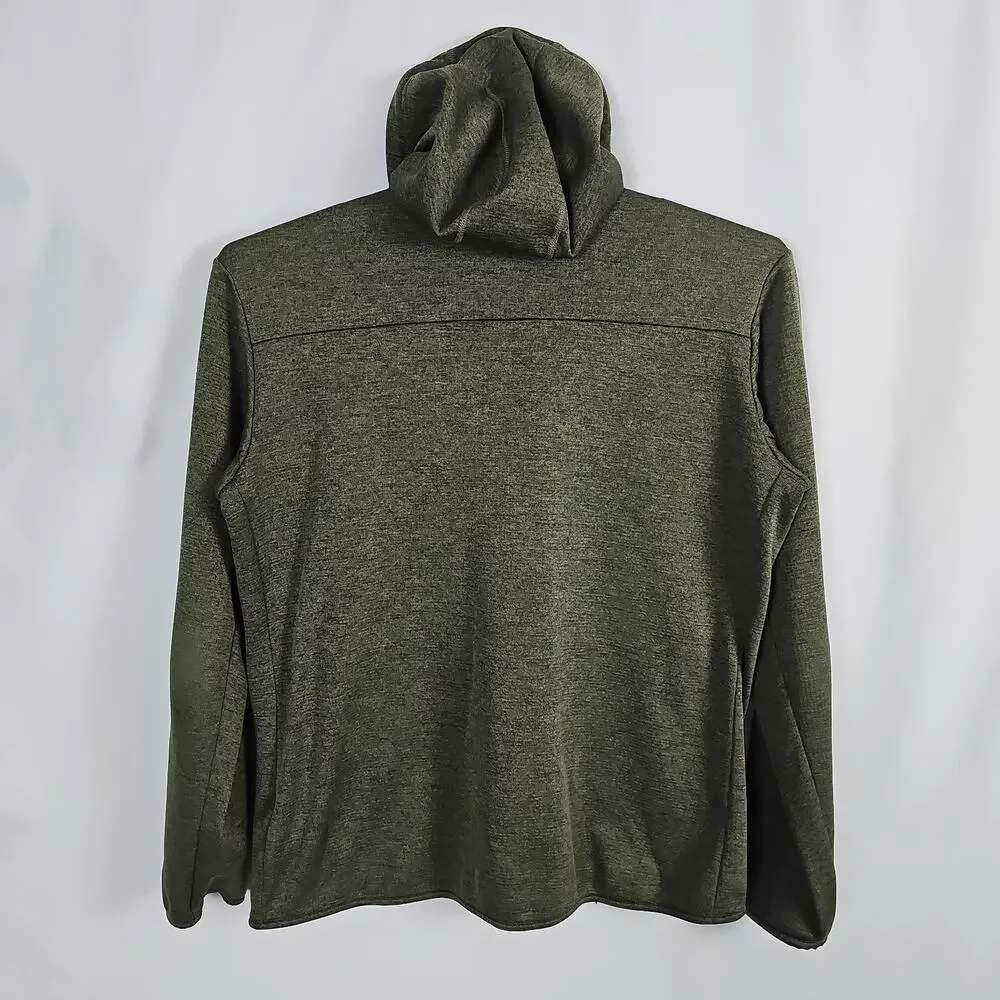 Adidas Terrex Hooded Jacket Mens Large Green Full Zip Waffle Grid Athletic